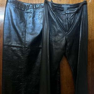 Banana Republic Black Leather Pants Lot of 2 Size 0